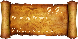 Ferenczy Ferenc névjegykártya
