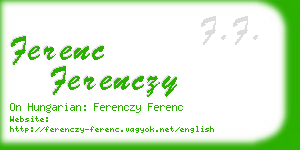 ferenc ferenczy business card